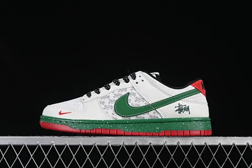 All categories Nk SB Dunk Series Nk SB Dunk Low High-end customized low-top sneakers Nike SB Dunk Low Stusi co-branded milk white green Anniversary high-end customized low-top casual sneakers SC9207-406